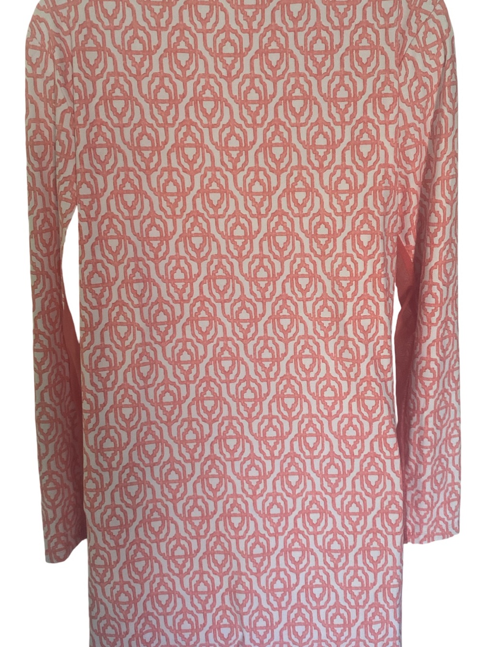 Cabana Life Coral and White Geometric Zip-Front Dress - Picture 3 of 3
